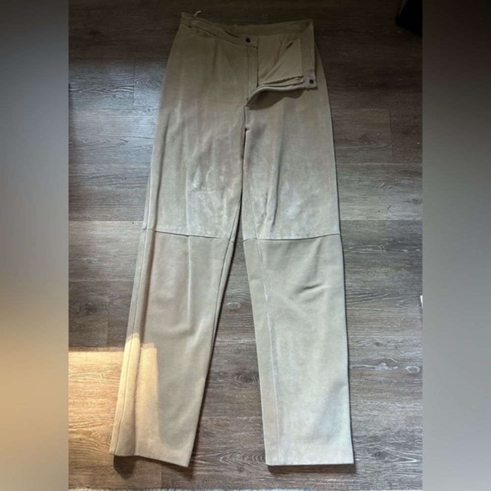 Vintage CUIR ZEBRA Tan/Camel Suede size 8 leather pants